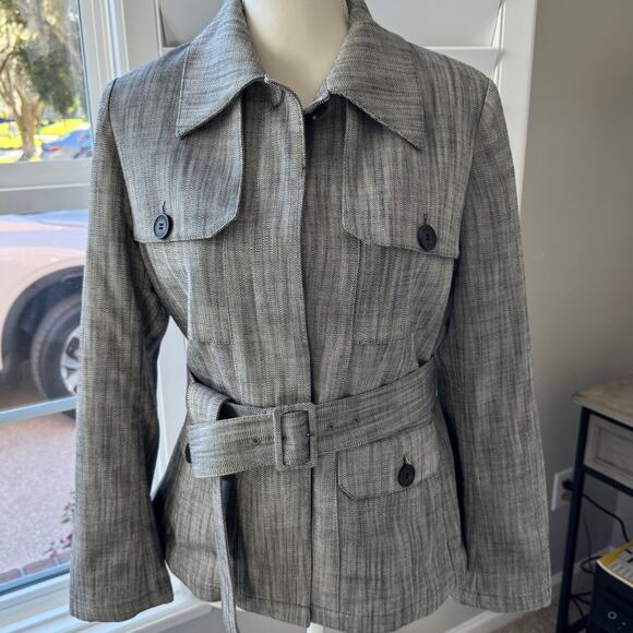 MM. LaFleur Jackets & Blazers - M.M. LAFLEUR Blazer Womens 6 Black White Emery Safari Porto Weave